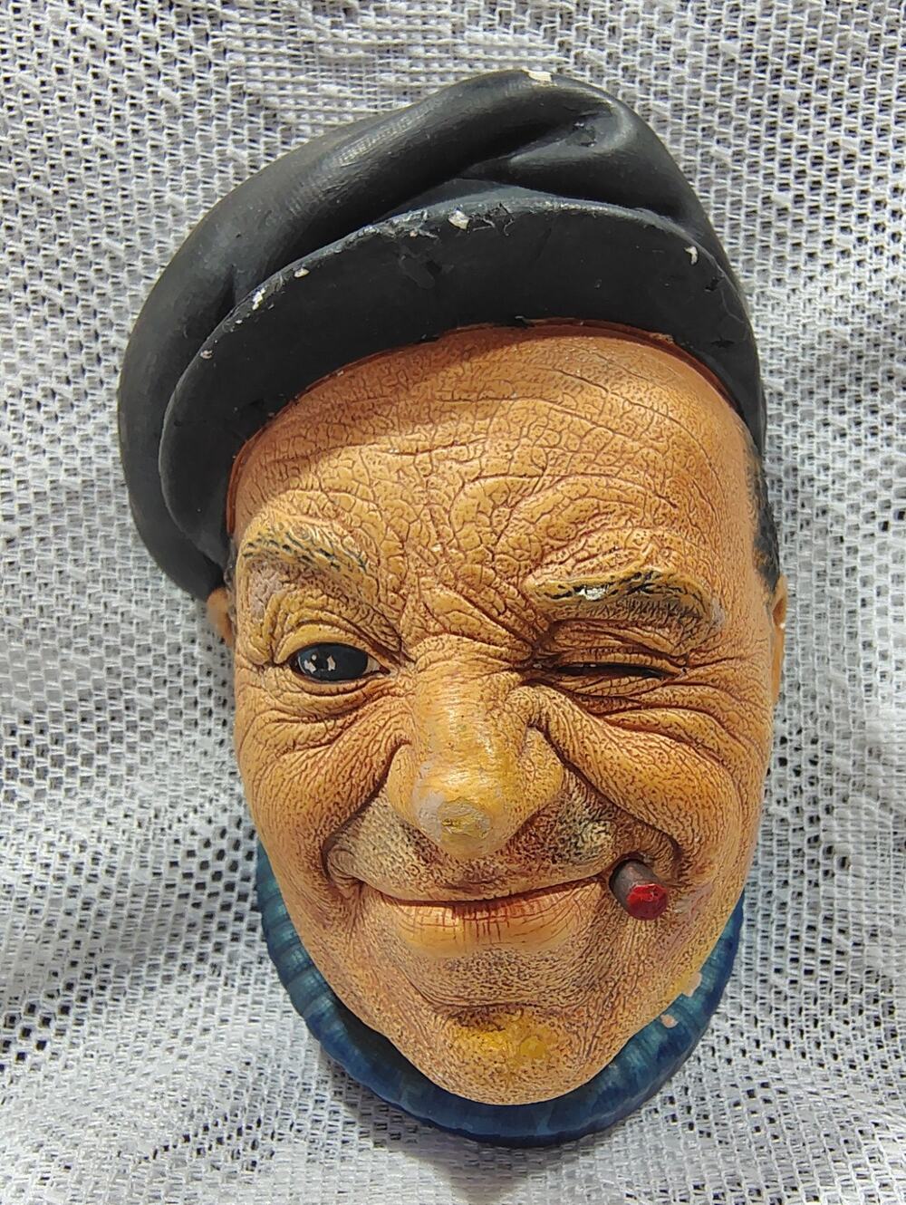 Vintage BOSSONS England ChalkWare Wall Hanging Head (E)
